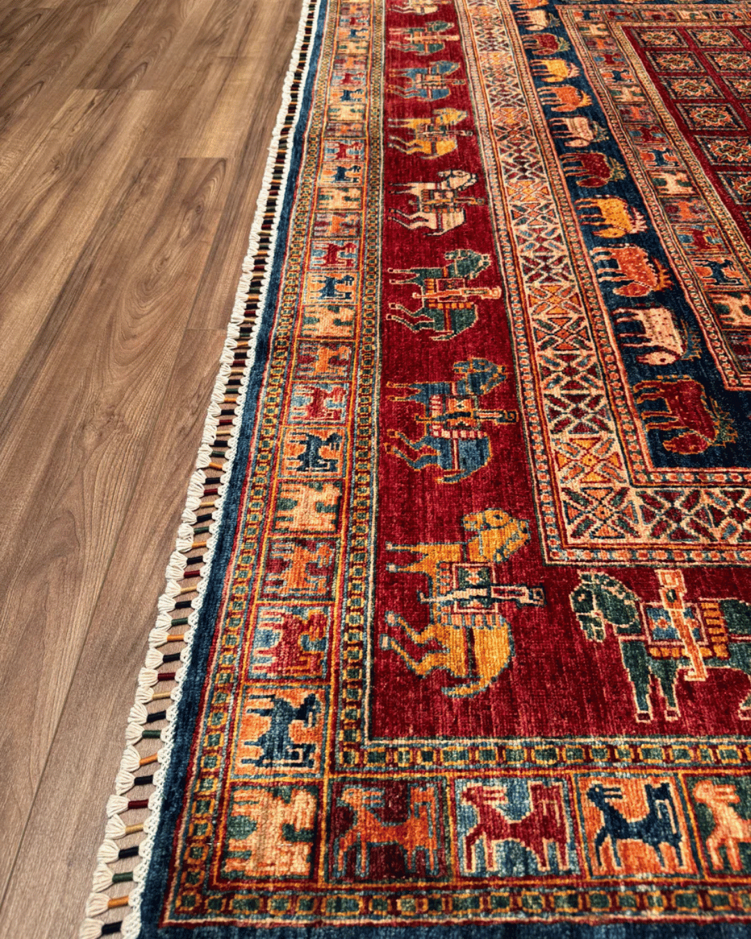 Pazyrk Hand-Knotted Wool Rug 8' 1" x 11' 1"