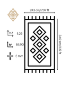 Handwoven Afghan Style Wool Rug 7' 9" x11' 1"