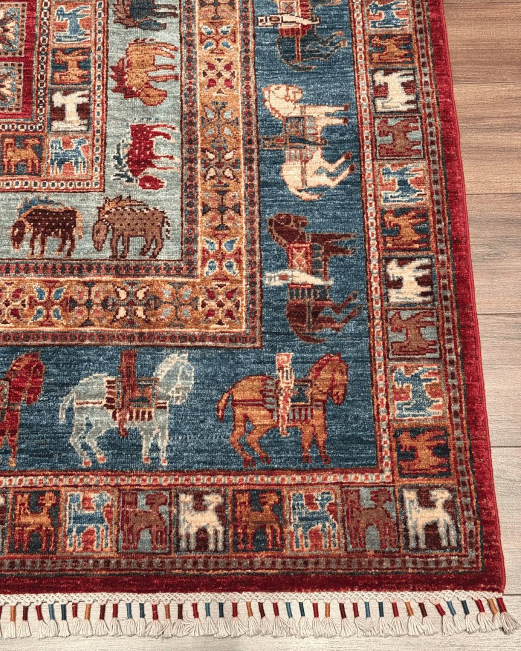 Pazyrk Hand-Knotted Wool Rug 6' 7" x 10'