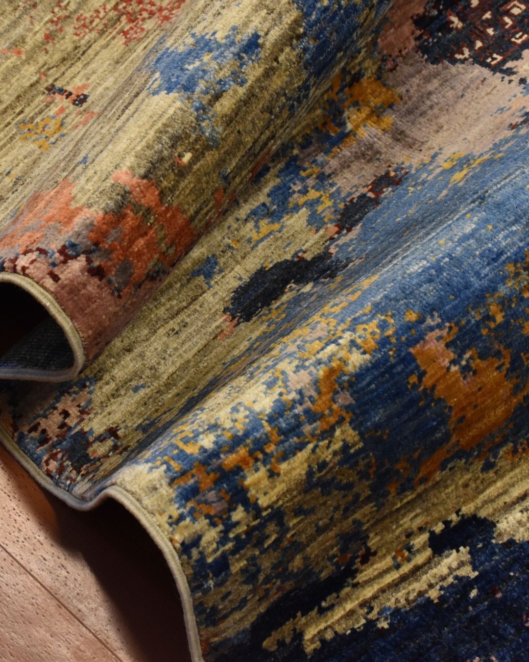 Tapis en laine style afghan 55 x 146 cm