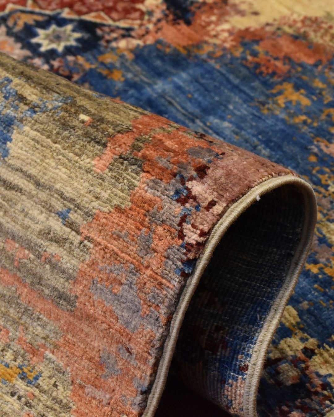 Tapis en laine style afghan 55 x 146 cm