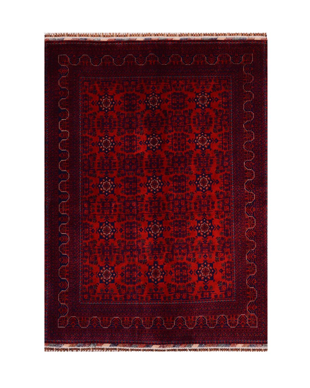 Tapis en laine style afghan 55 x 146 cm