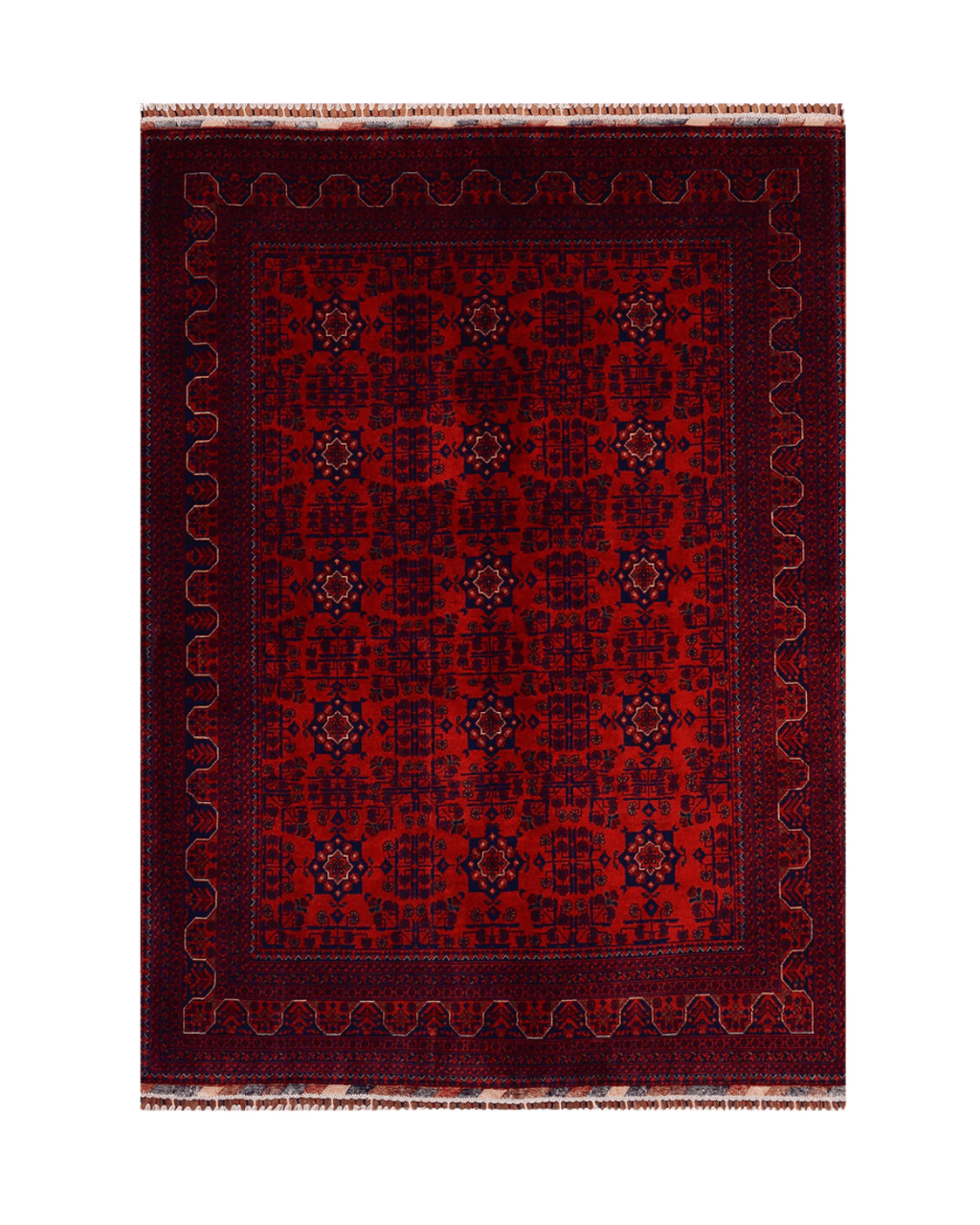 Tapis en laine style afghan 55 x 146 cm
