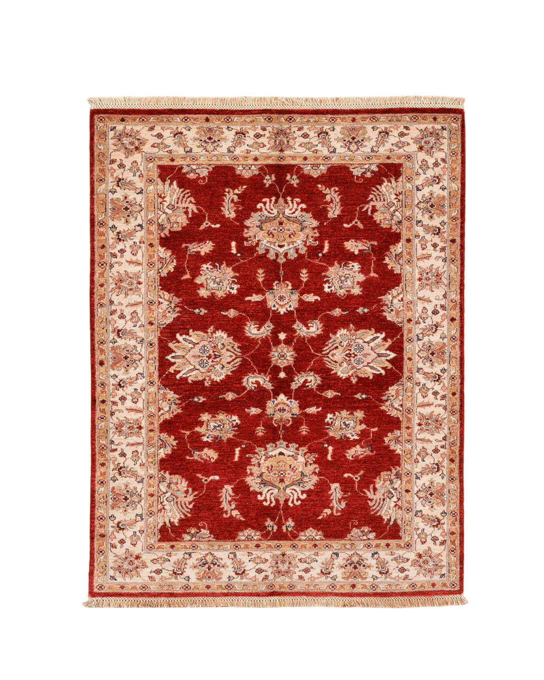 Ushak Hand-Knotted Wool Rug 4' x 6'
