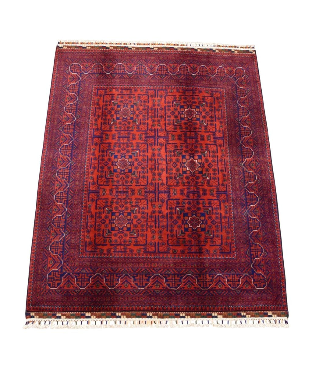 Afghan Hamyap Style Hand-Knotted Wool Rug 4' 9" x 6' 1"