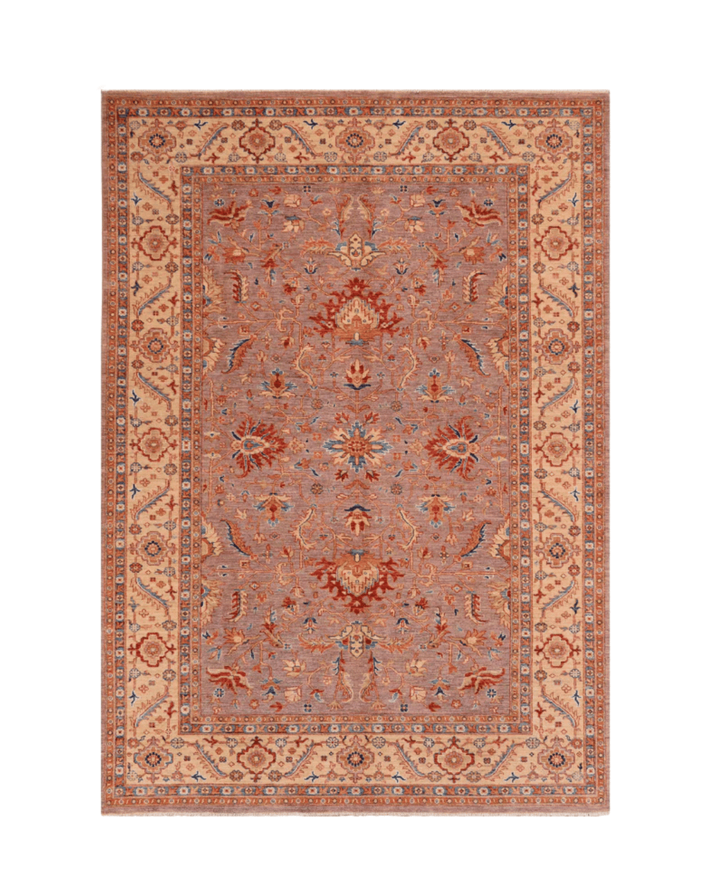 Ushak Hand-Knotted Wool Rug 7' x 10'