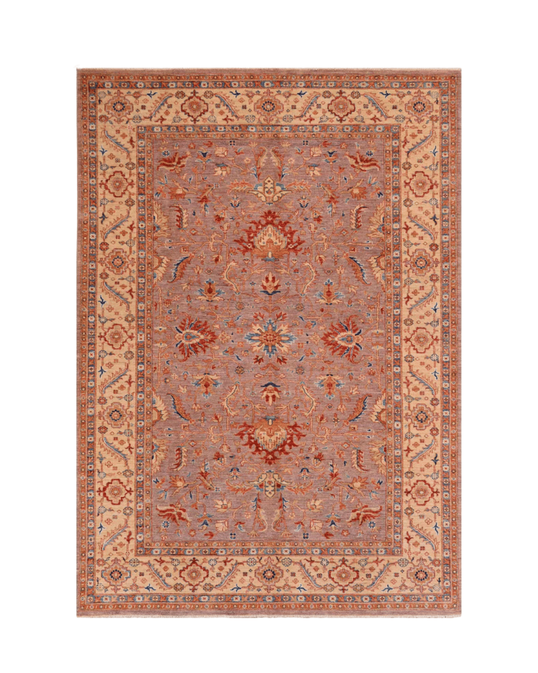 Ushak Hand-Knotted Wool Rug 7' x 10'
