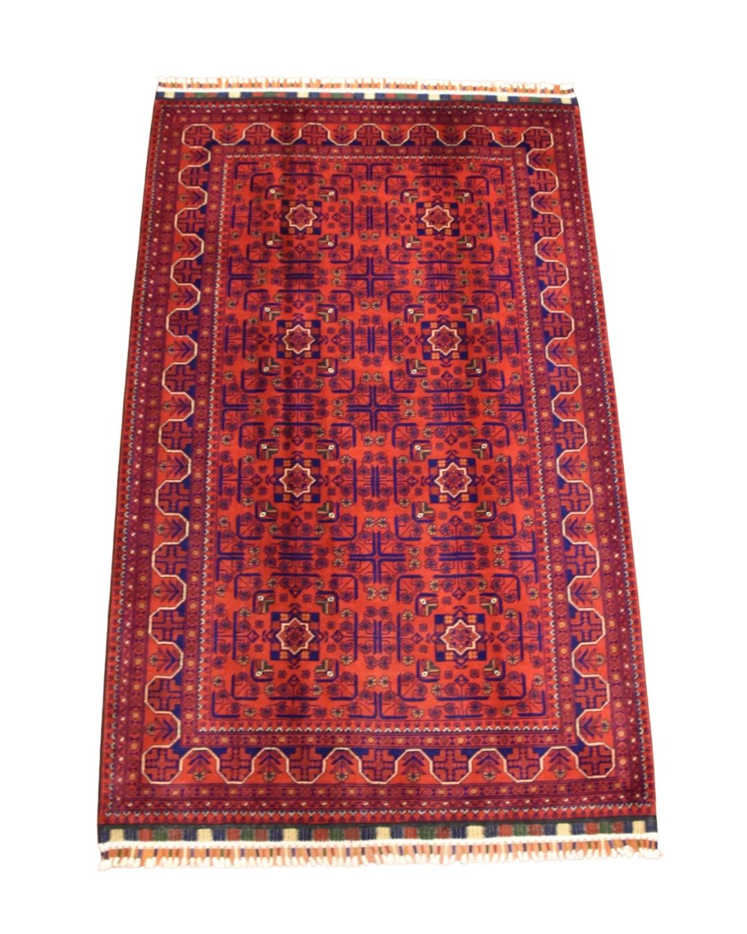 Afghan Hamyap Style Hand-Knotted Wool Rug 4' x 6' 5"