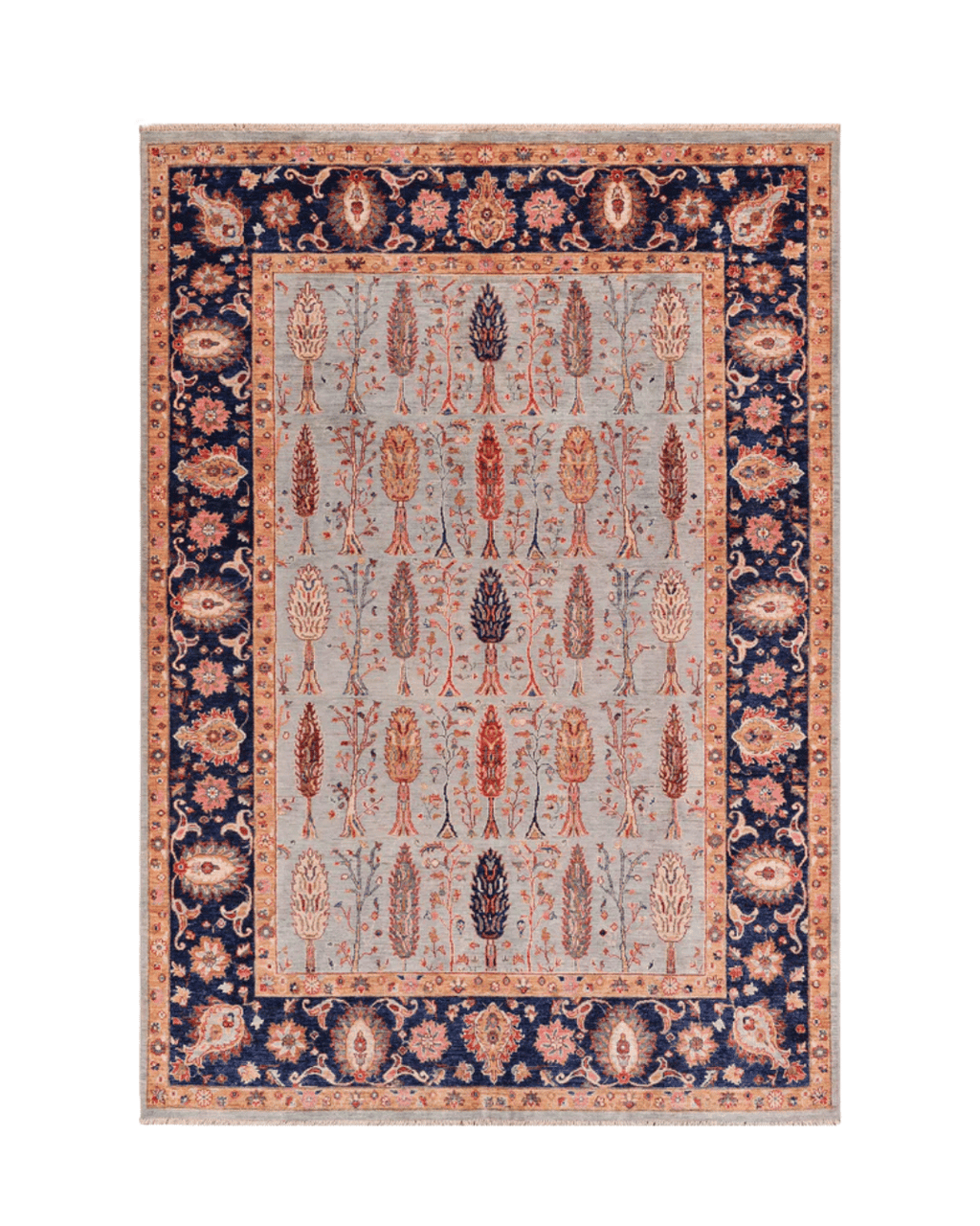 Ushak Hand-Knotted Wool Rug 7' x 9'