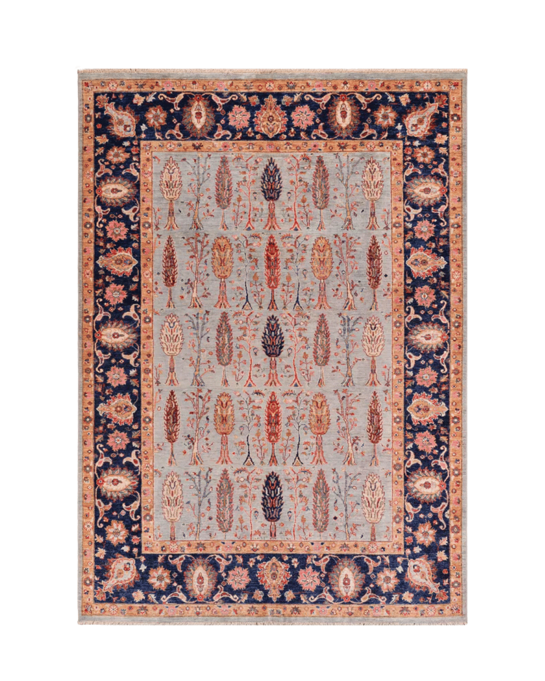 Ushak Hand-Knotted Wool Rug 7' x 9'