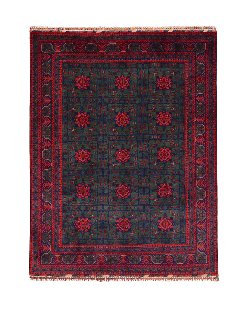 Tapis en laine style afghan 55 x 146 cm