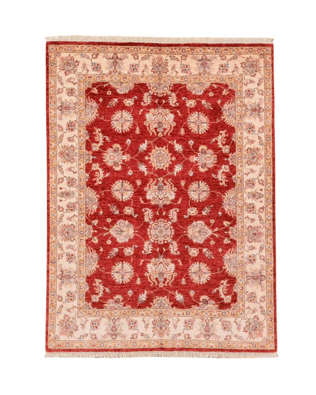Ushak Hand-Knotted Wool Rug 5' x 7'