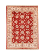 Ushak Hand-Knotted Wool Rug 5' x 7'