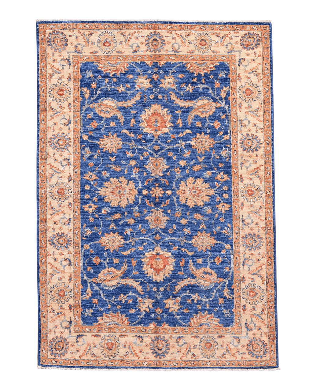 Ushak Hand-Knotted Wool Rug 4' x 6'