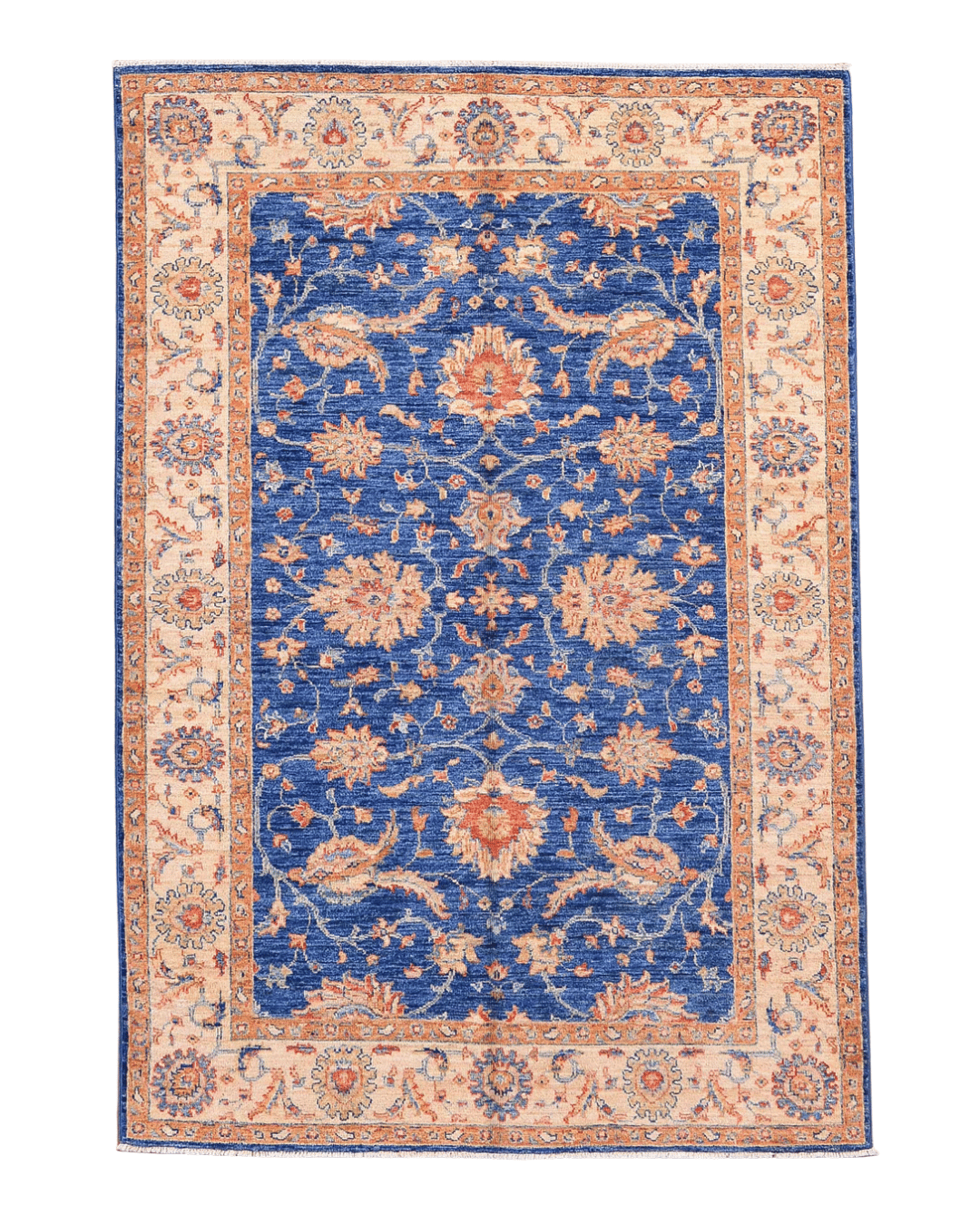 Ushak Hand-Knotted Wool Rug 4' x 6'
