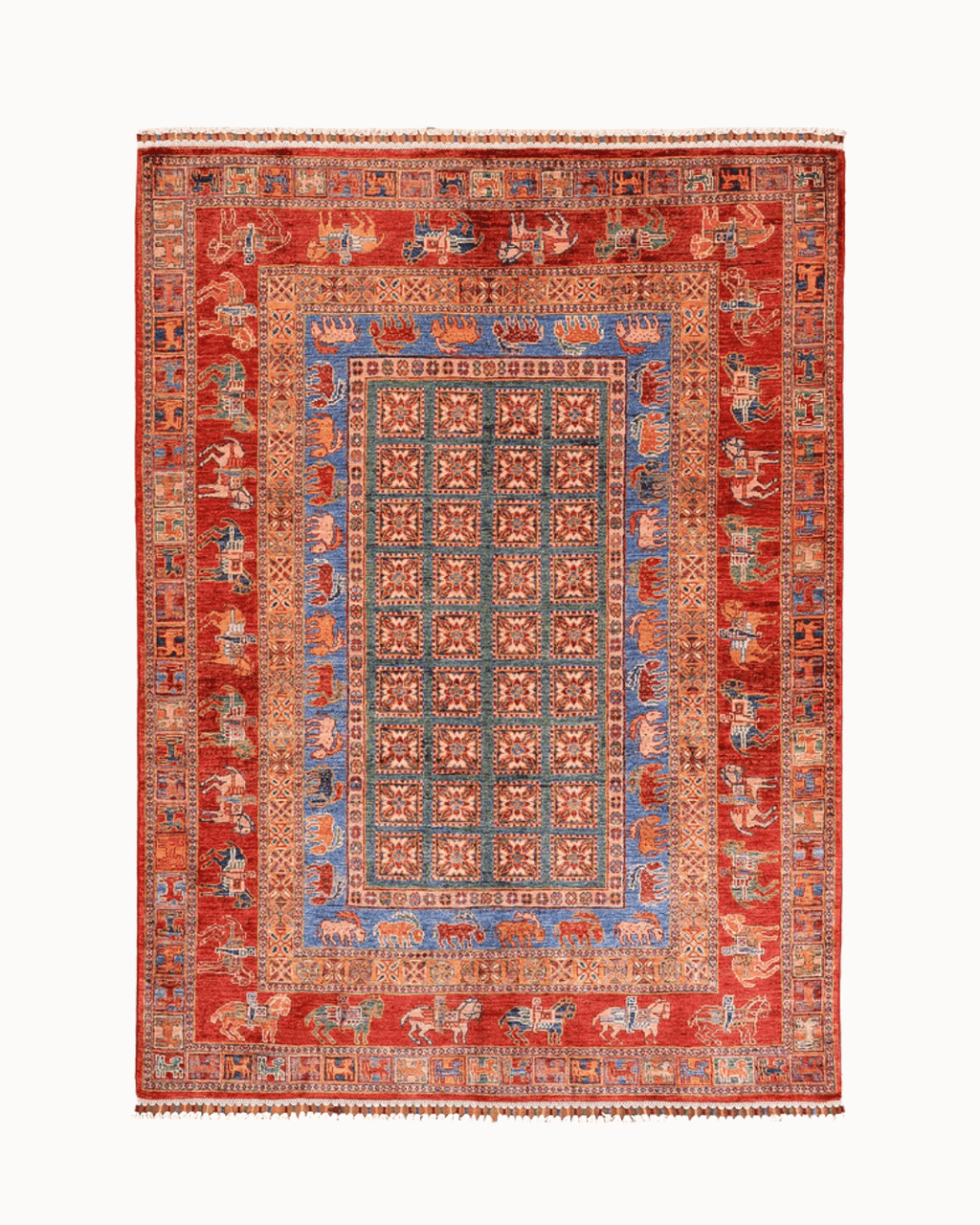 Pazyrk Hand-Knotted Wool Rug 4' 9" x 6' 8"