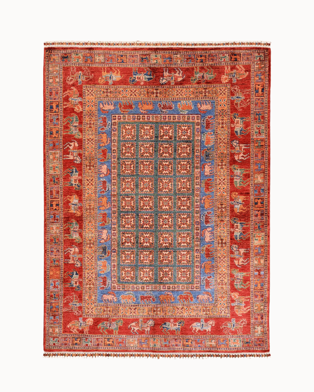 Pazyrk Hand-Knotted Wool Rug 4' 9" x 6' 8"