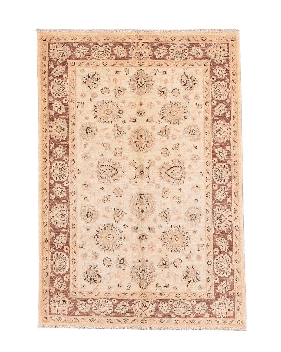 Ushak Hand-Knotted Wool Rug 4' x 6'