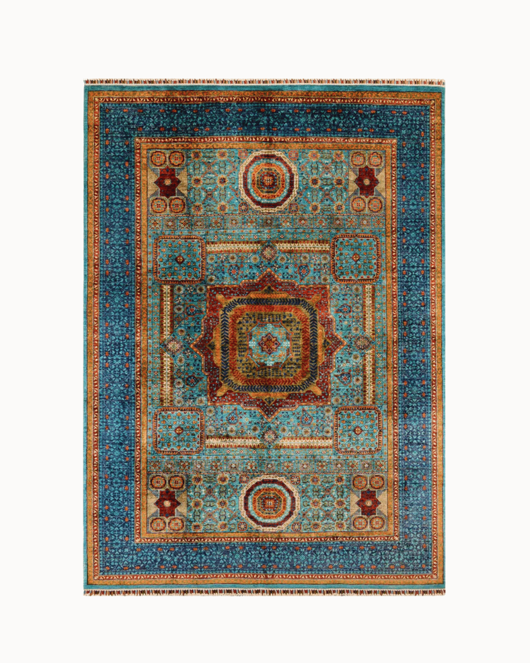 Mamluk Hand-Knotted Wool Rug 7' x 9' 5