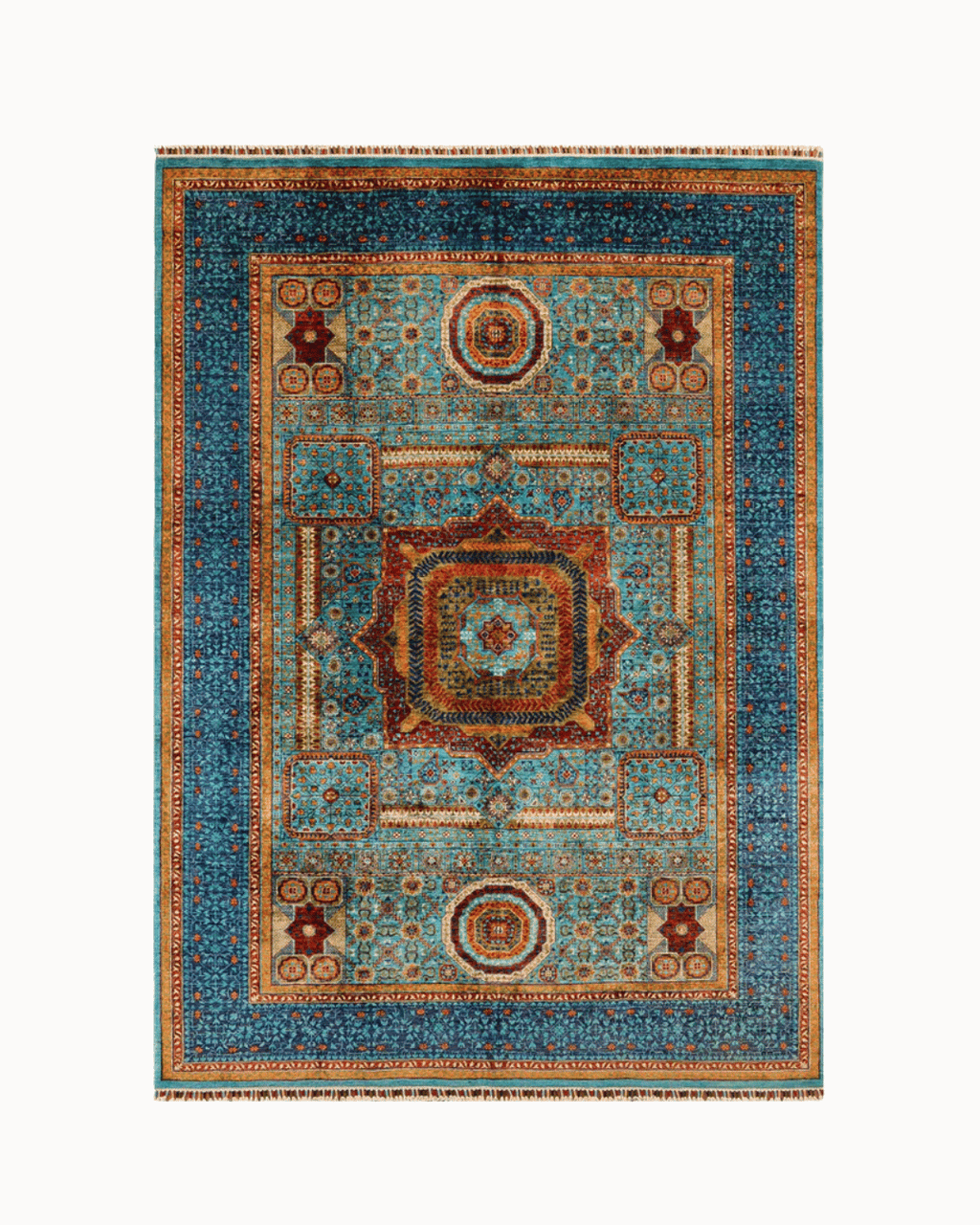 Mamluk Hand-Knotted Wool Rug 7' x 9' 5"