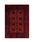 Handwoven Afghan Style Wool Rug 6' 5" x 9' 2"