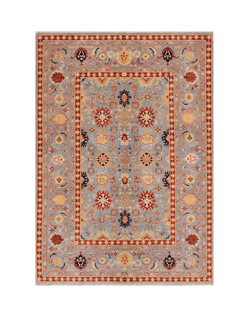 Ushak Hand-Knotted Wool Rug 7' x 10'