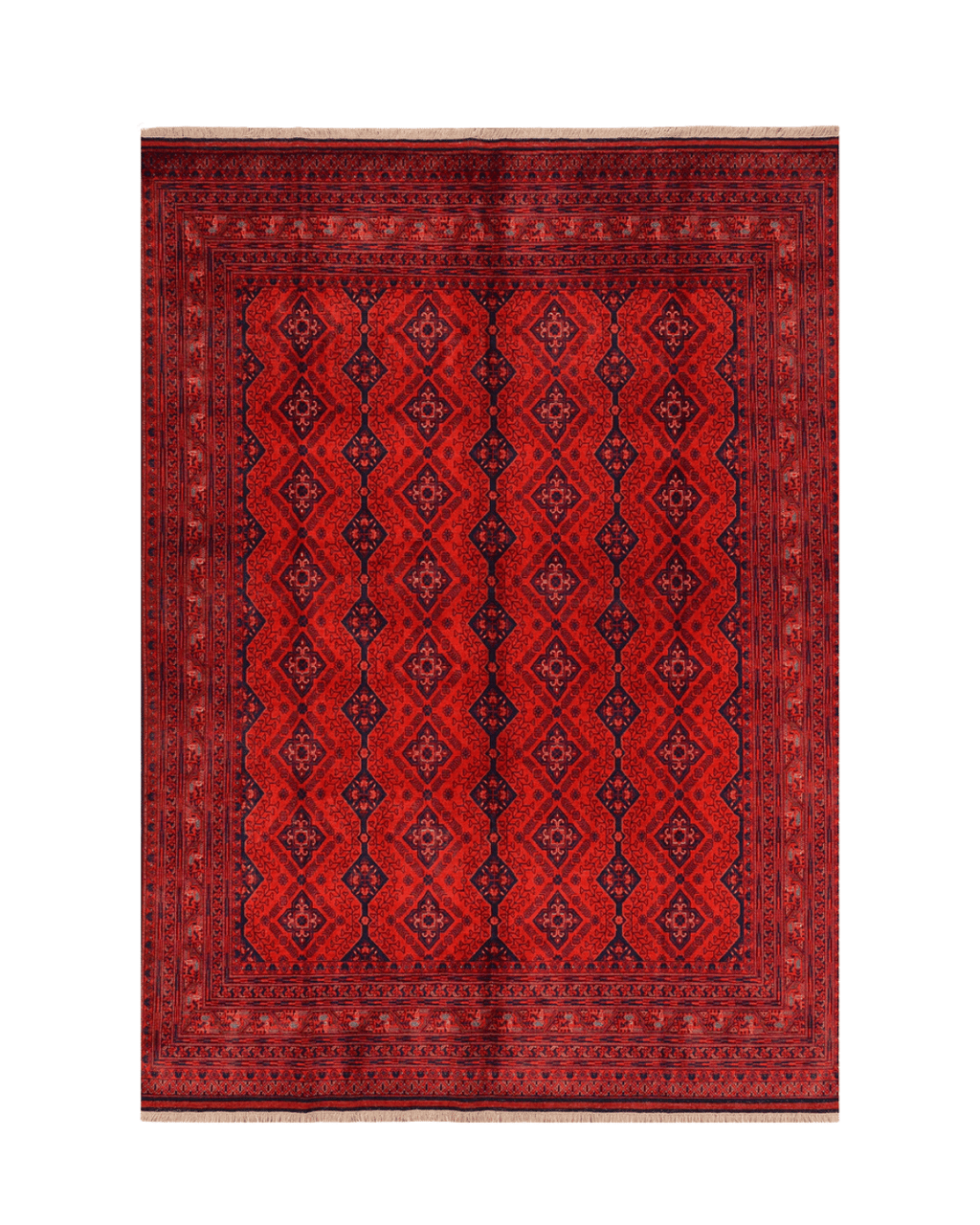Handwoven Afghan Style Wool Rug 6' 4" x 9' 7"