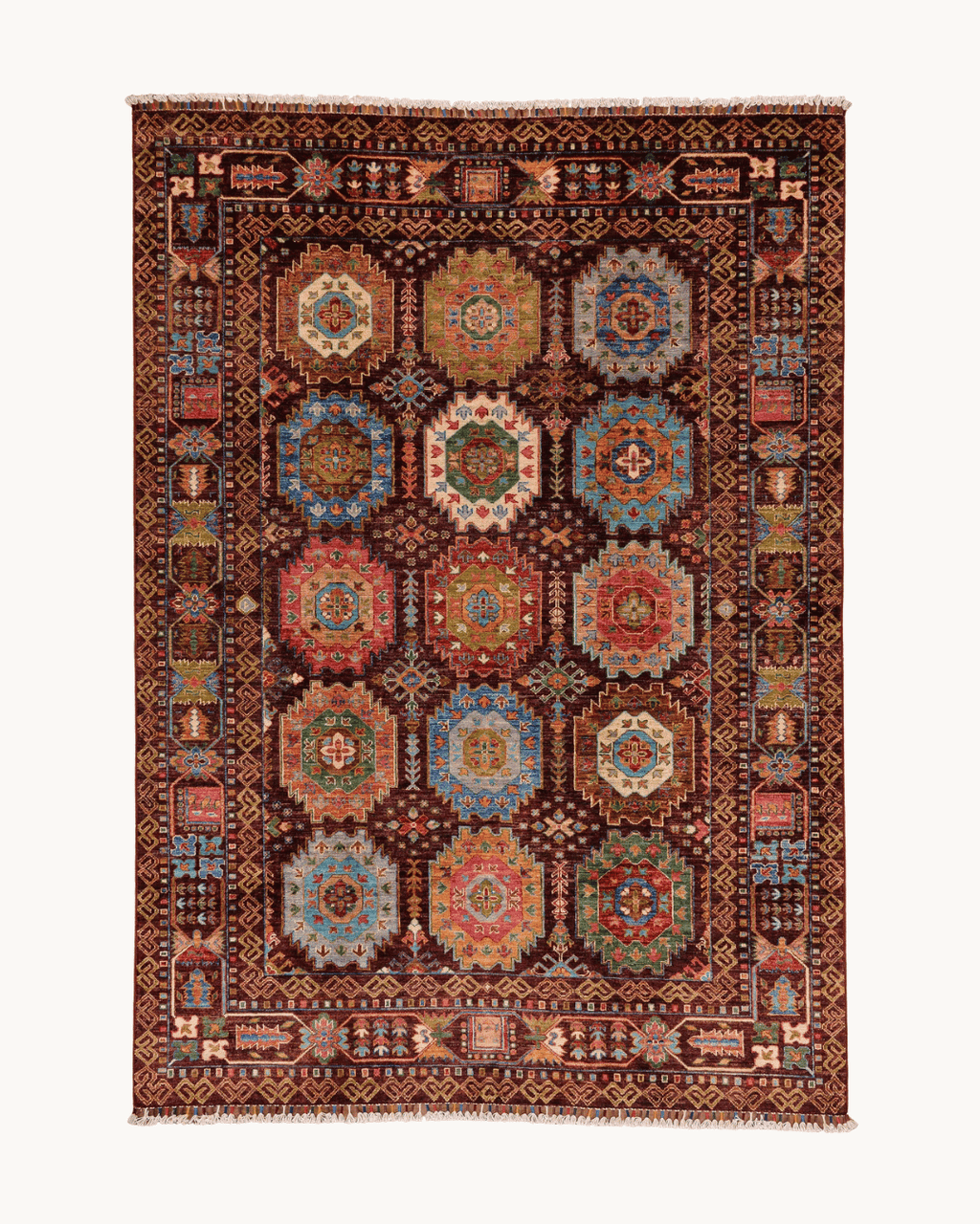 Veziri Hand-Knotted Wool Rug 5' 7" x 7' 9"