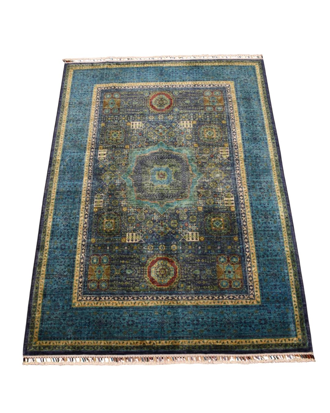 Mamluk Hand-Knotted Wool Rug 4' 9" x 6' 8"