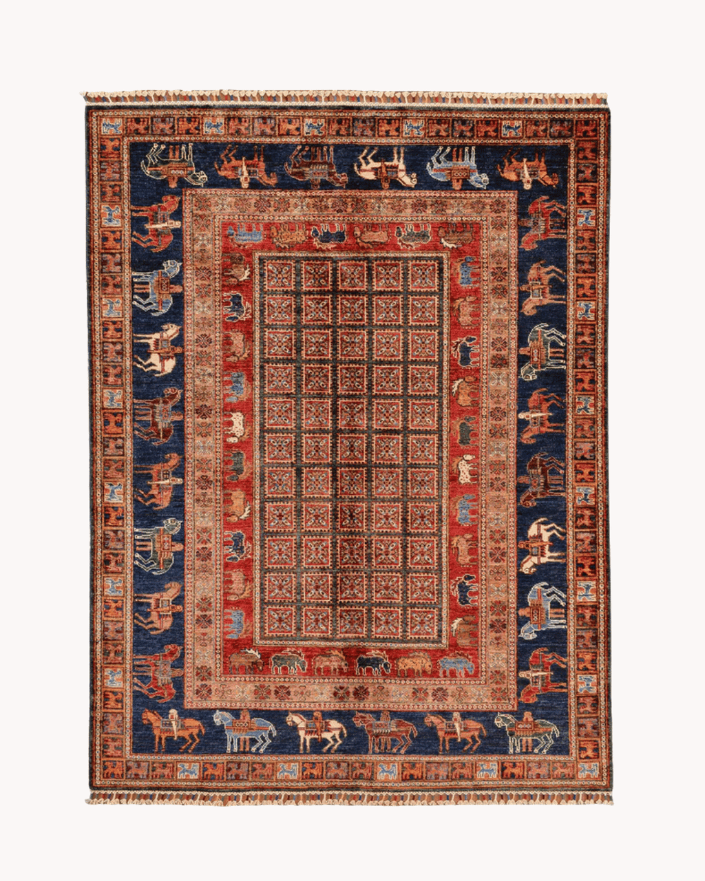 Pazyrk Hand-Knotted Wool Rug 5' 1" x 6' 8"