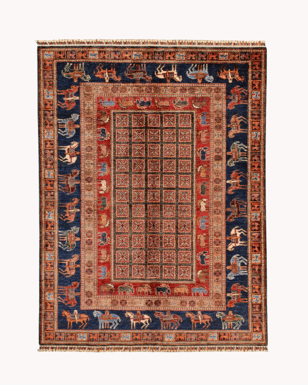 Pazyrk Hand-Knotted Wool Rug 5' 1" x 6' 8"