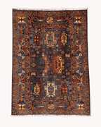 Tapis en laine style afghan 55 x 146 cm