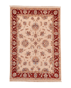 Ushak Hand-Knotted Wool Rug 5' x 7'