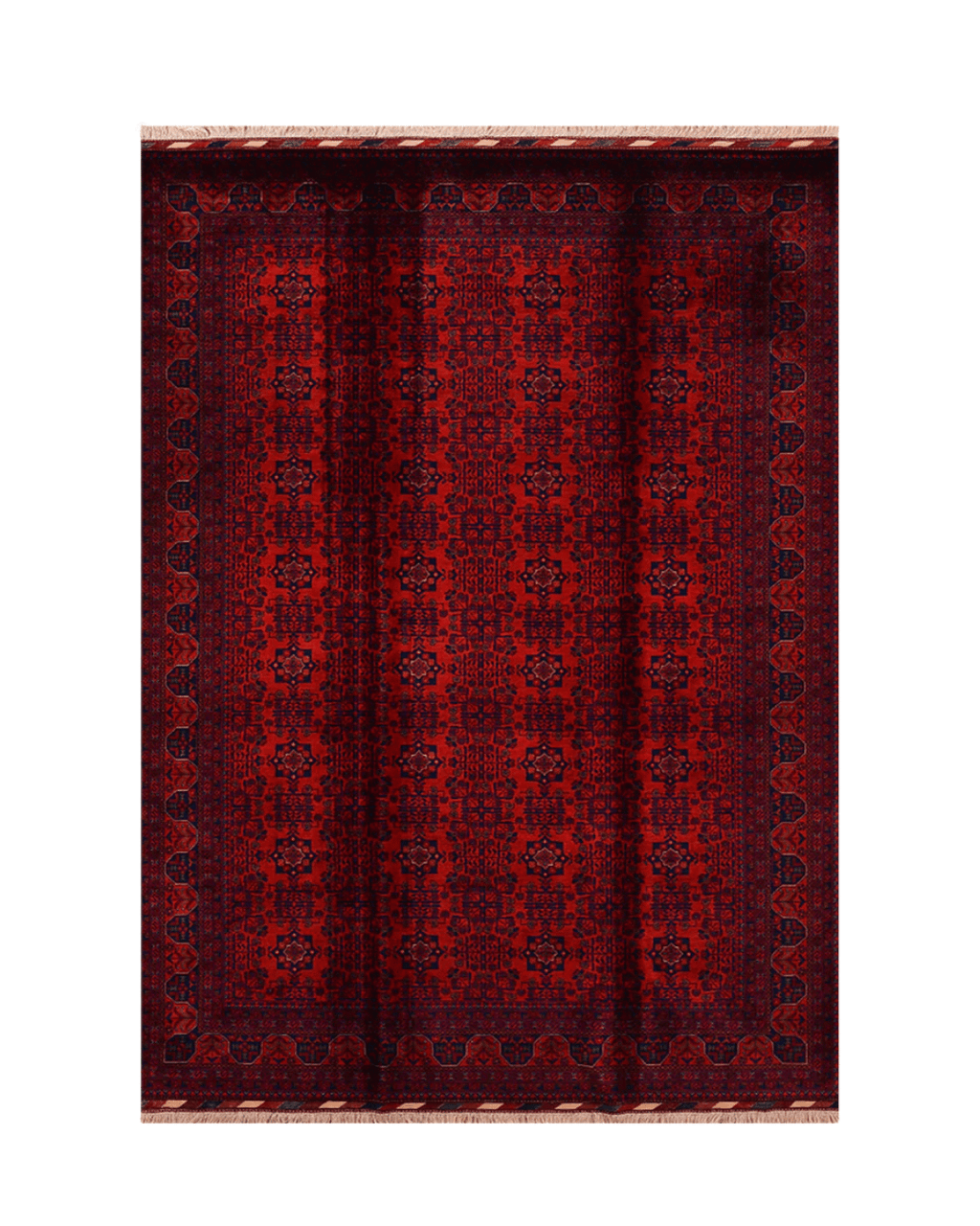 Handwoven Afghan Style Wool Rug 6' 4" x 9' 7"