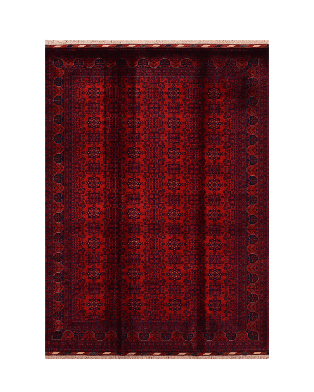 Handwoven Afghan Style Wool Rug 6' 4" x 9' 7"