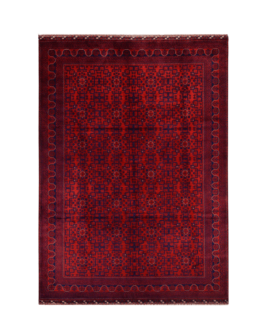 Handwoven Afghan Style Wool Rug 7' 9" x11' 1"