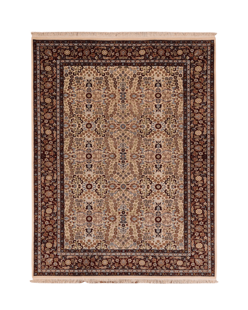 Hereke Hand-Knotted Wool Rug 6' 5" x 9' 5"