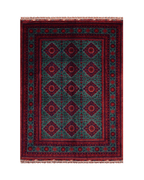 Tapis en laine style afghan 55 x 146 cm