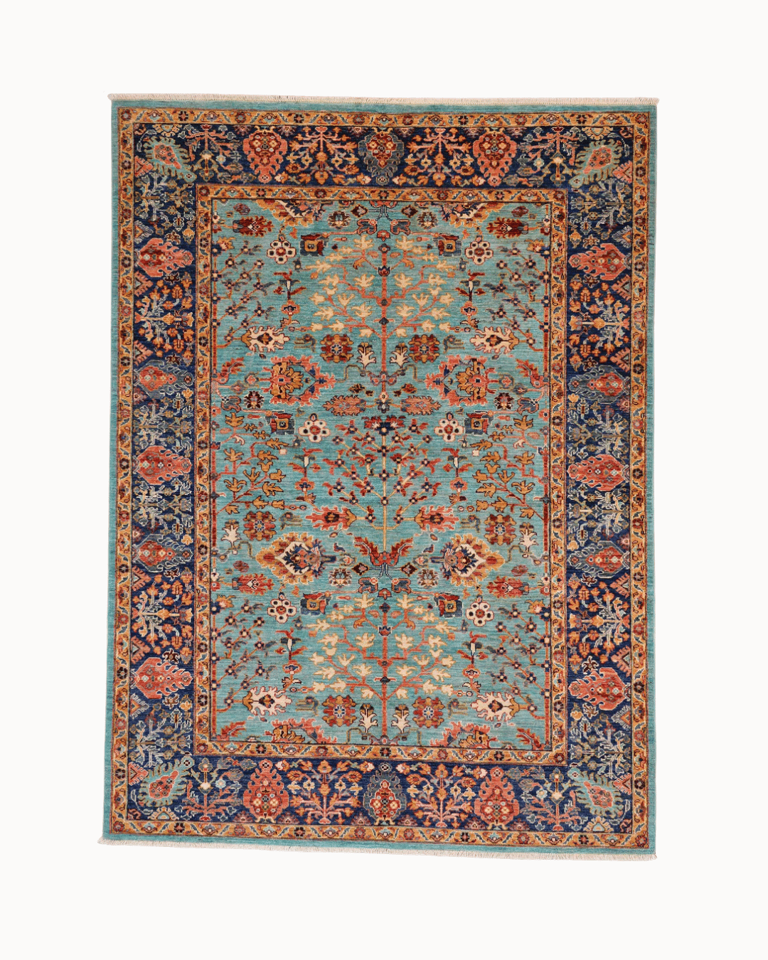 Ushak Hand-Knotted Wool Rug 6' x 8'