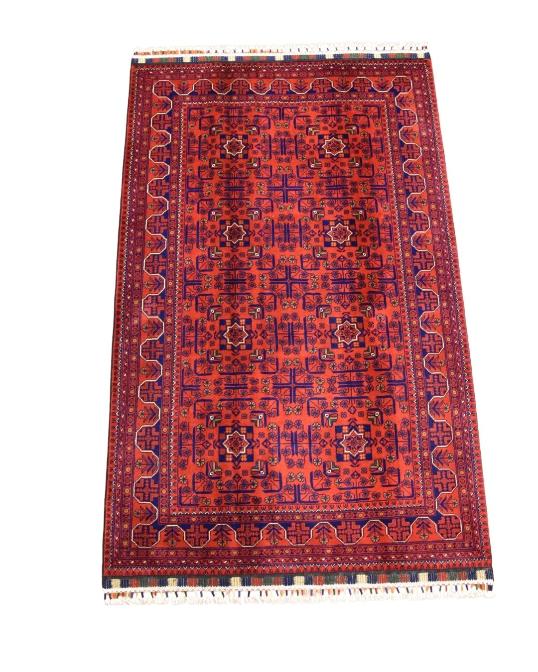 Afghan Hamyap Style Hand-Knotted Wool Rug 4' 1" x 6' 5"