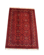 Afghan Hamyap Style Hand-Knotted Wool Rug 4' x 6'