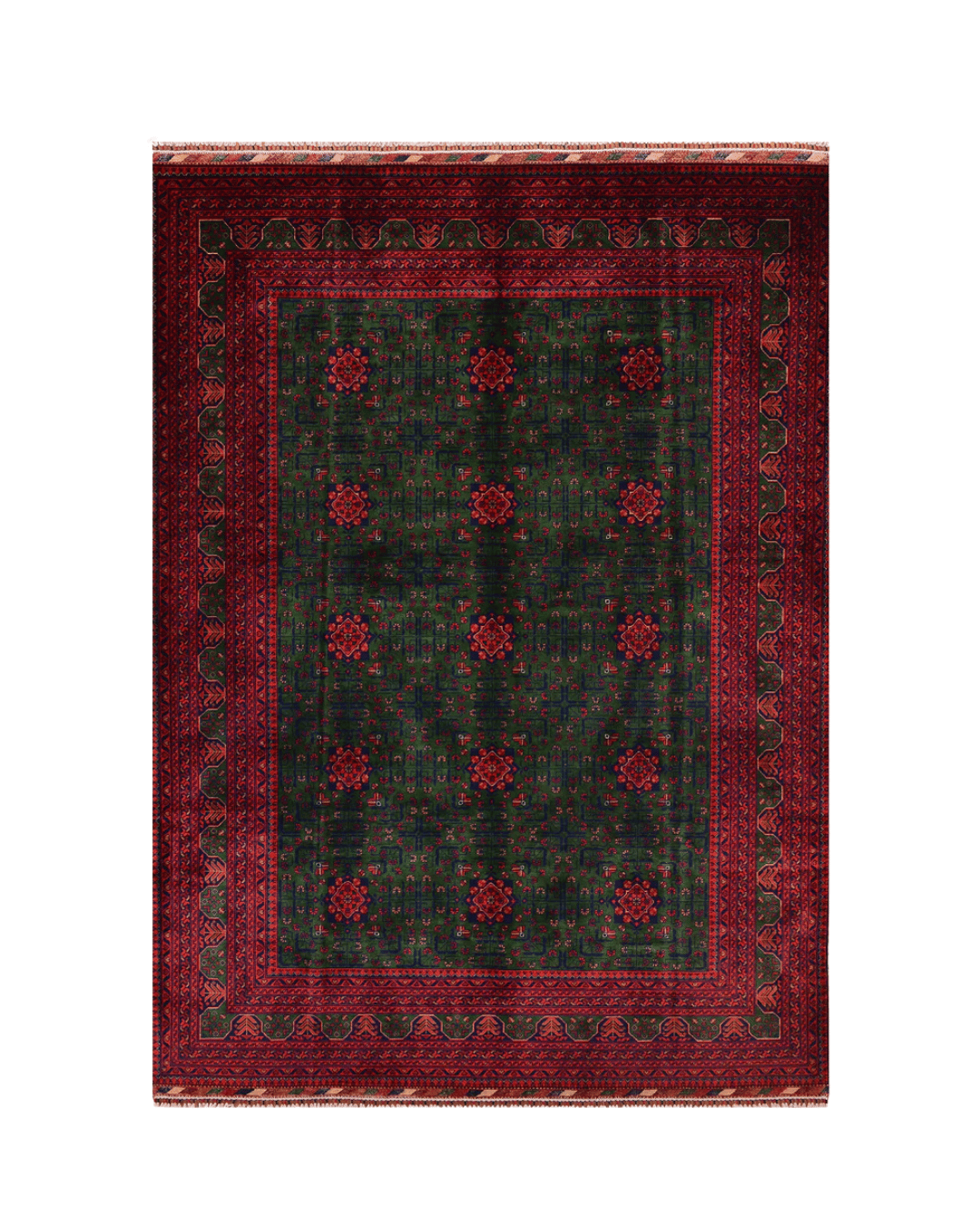 Tapis en laine style afghan 55 x 146 cm