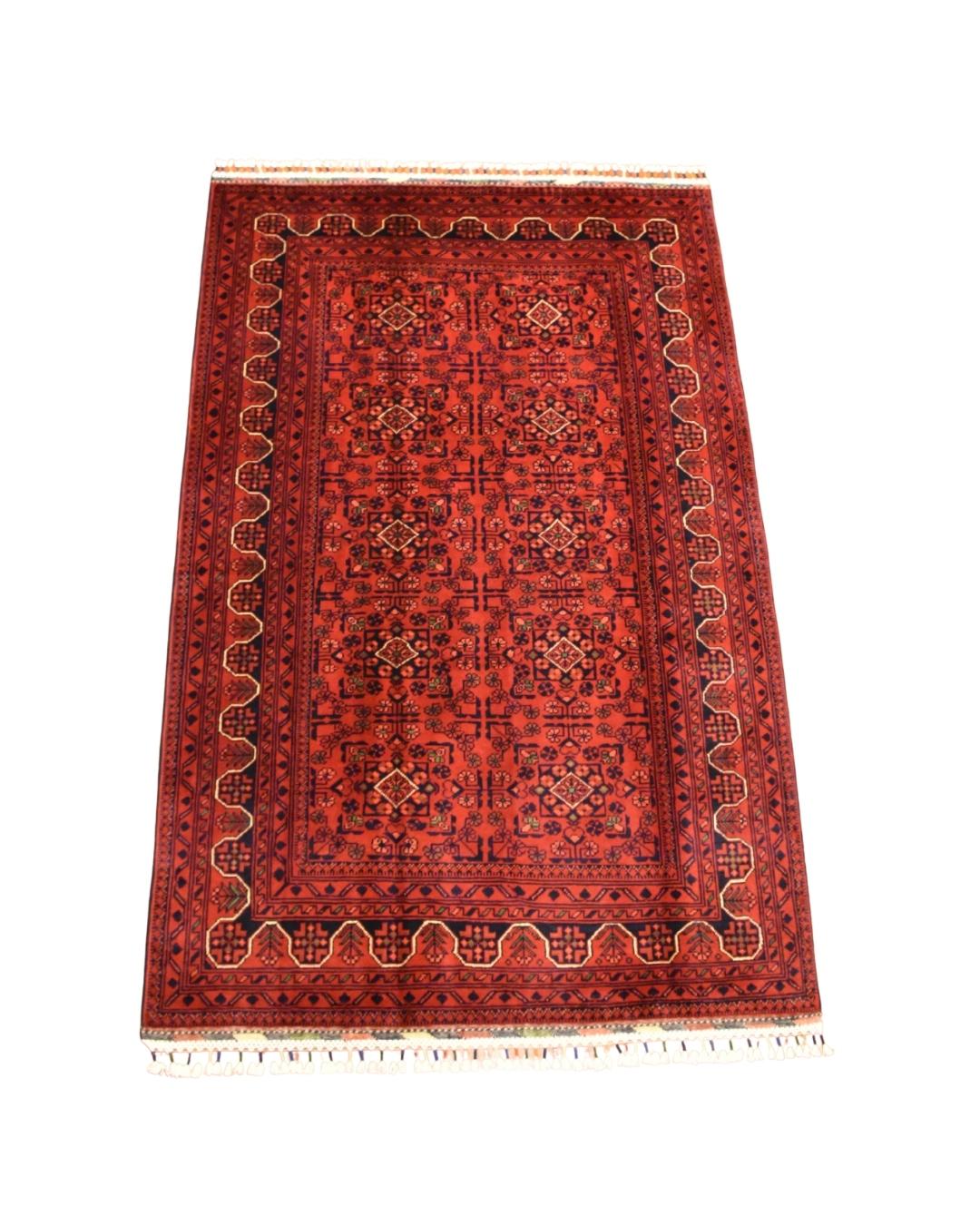 Afghan Hamyap Style Hand-Knotted Wool Rug 4' x 6' 1