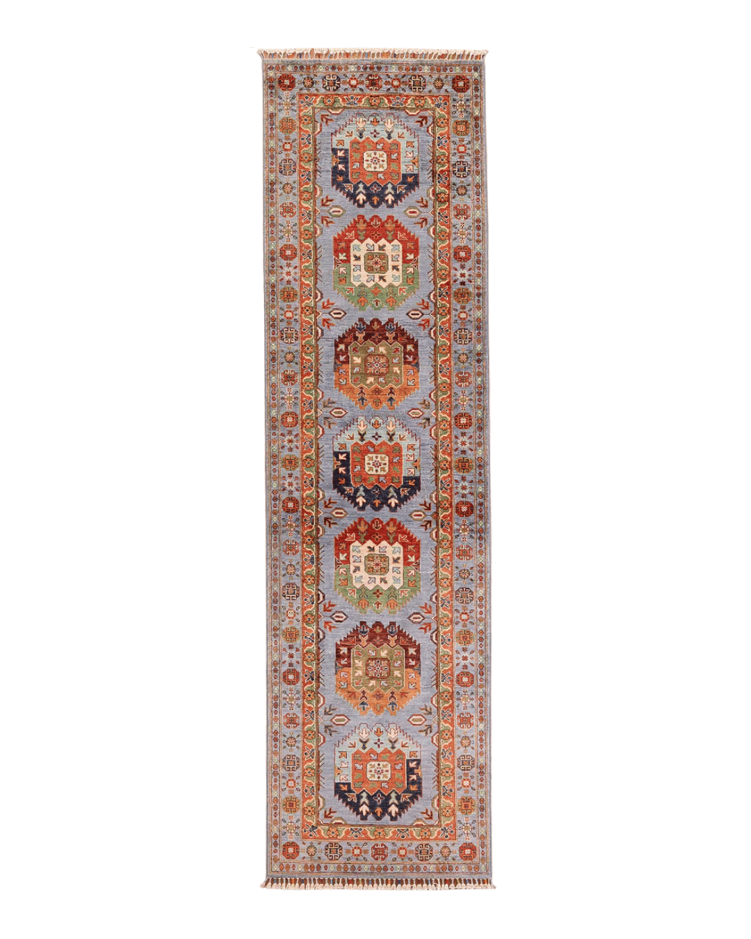 Tapis en laine style afghan 55 x 146 cm