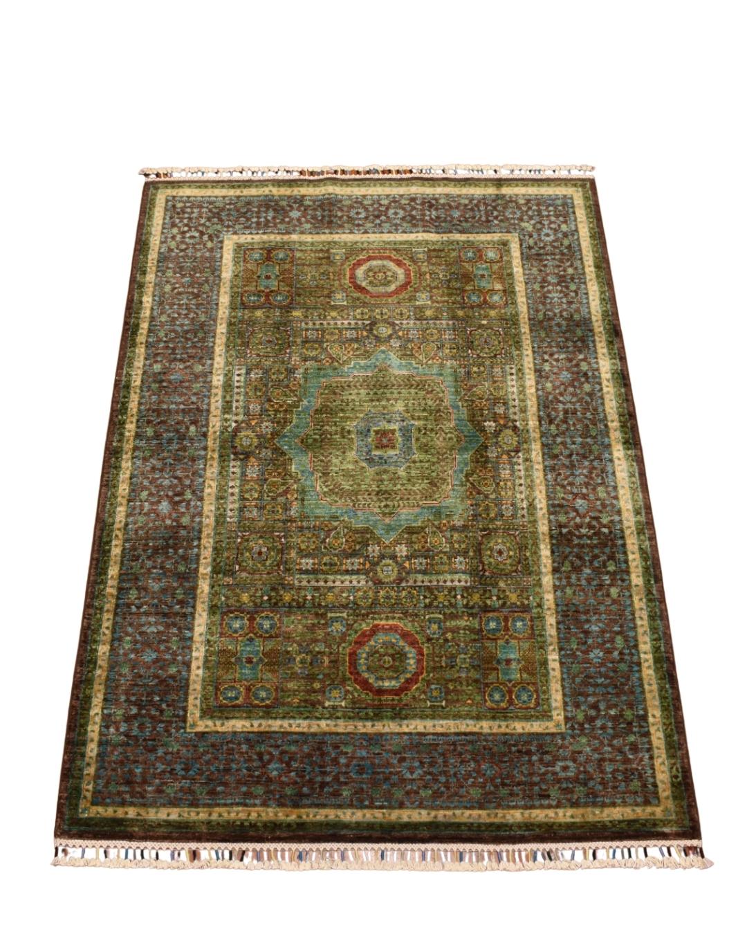 Mamluk Hand-Knotted Wool Rug 4' 2" x 6' 1"