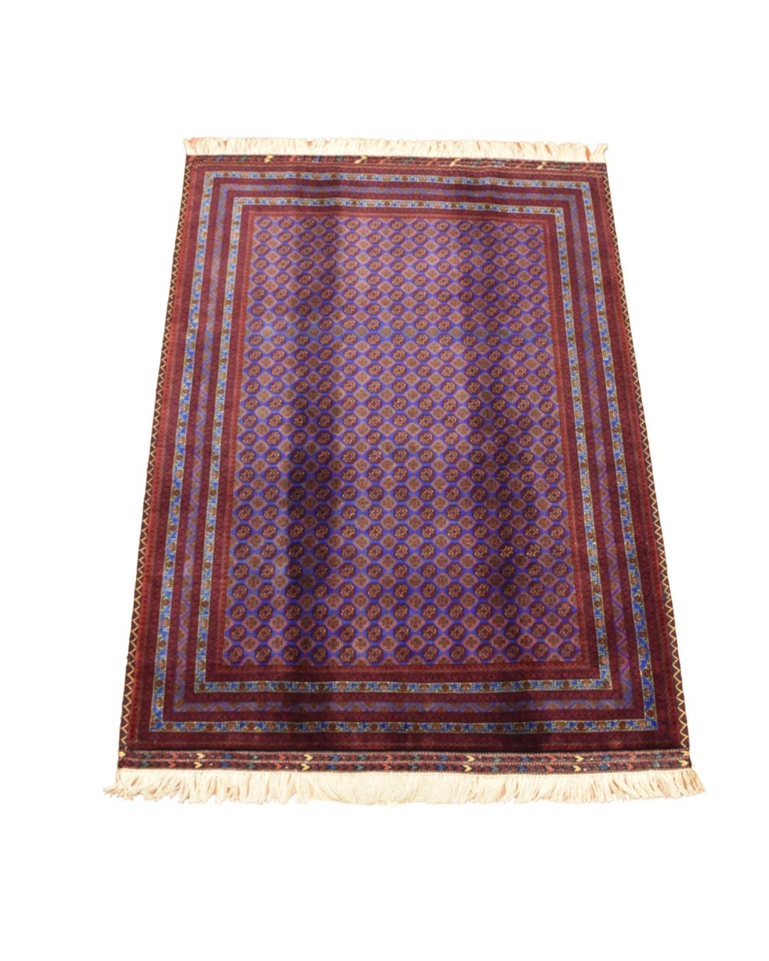 Afghan Bilcik Style Hand-Knotted Wool Rug 4' 7