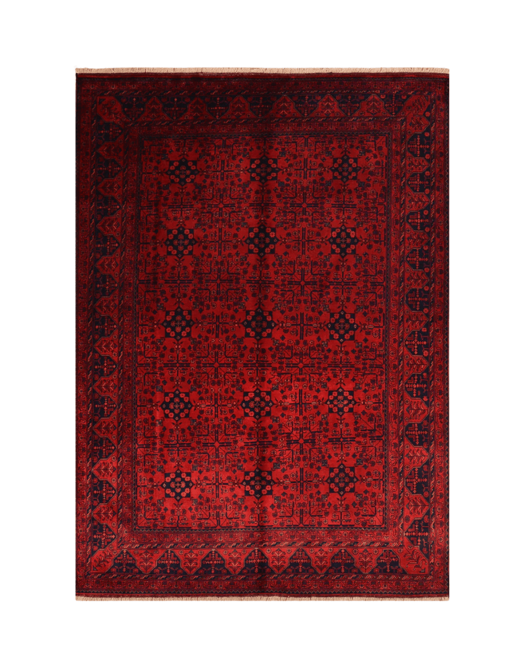 Handwoven Afghan Style Wool Rug 6' 6" x 9' 6"