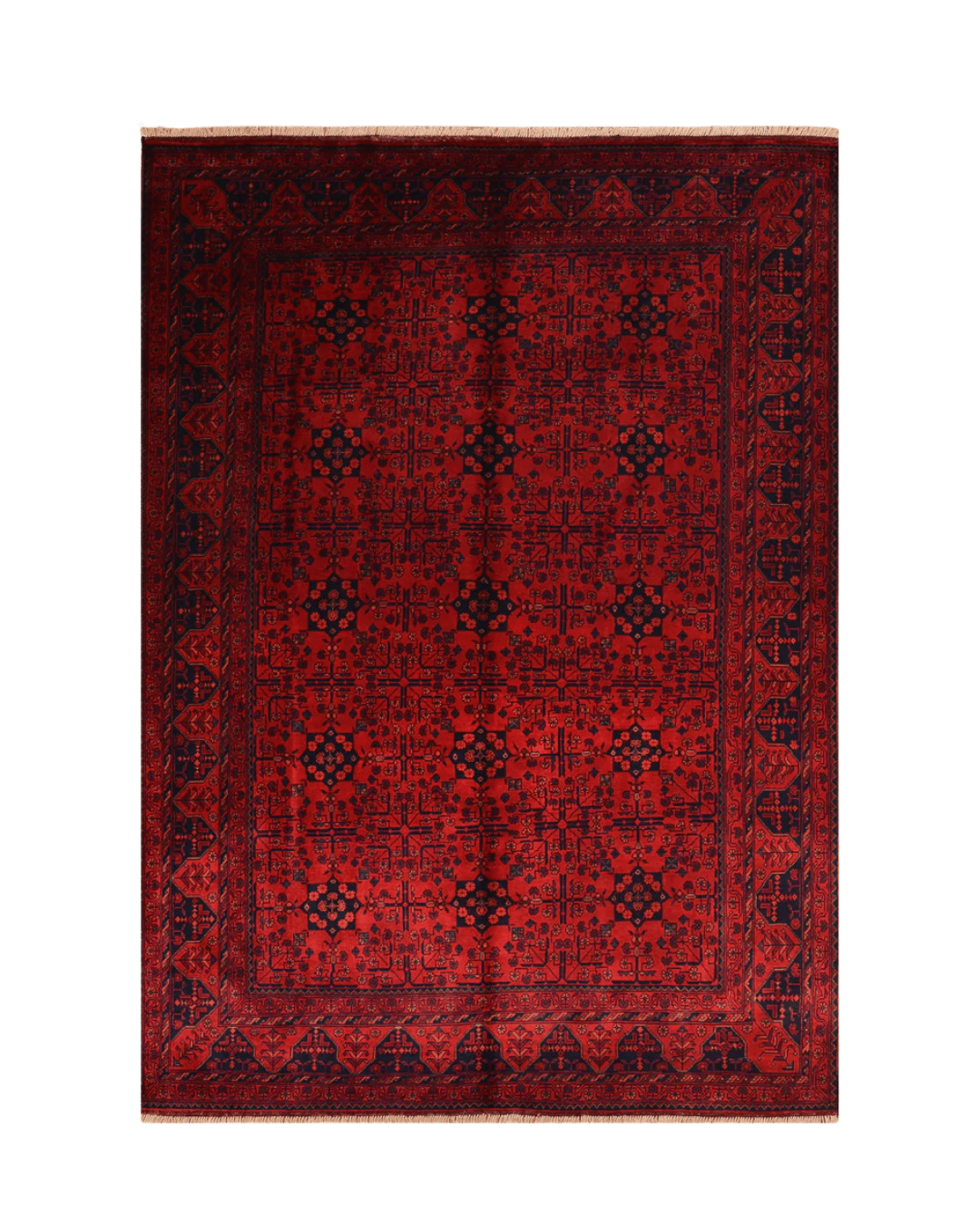 Handwoven Afghan Style Wool Rug 6' 6" x 9' 6"