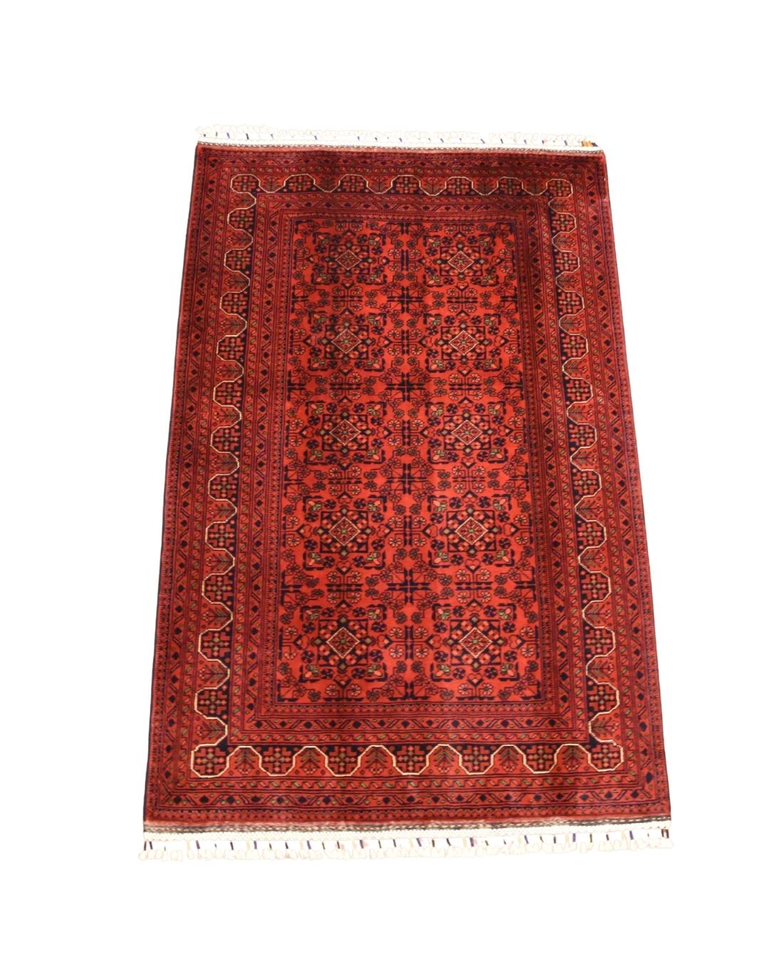 Afghan Hamyap Style Hand-Knotted Wool Rug 3' 9