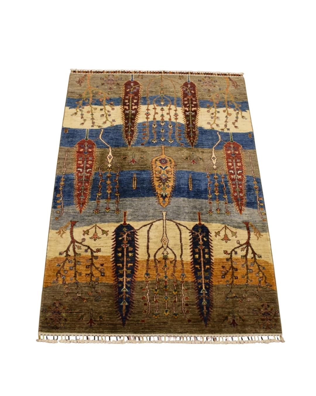 Sultani Hand-Knotted Wool Rug 4' x 6'